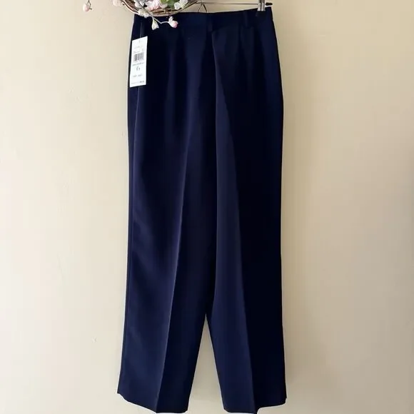 Villager Liz Claiborne Slacks Navy Blue Career Suit Essentials Pants sz 6 New - Picture 2 of 7